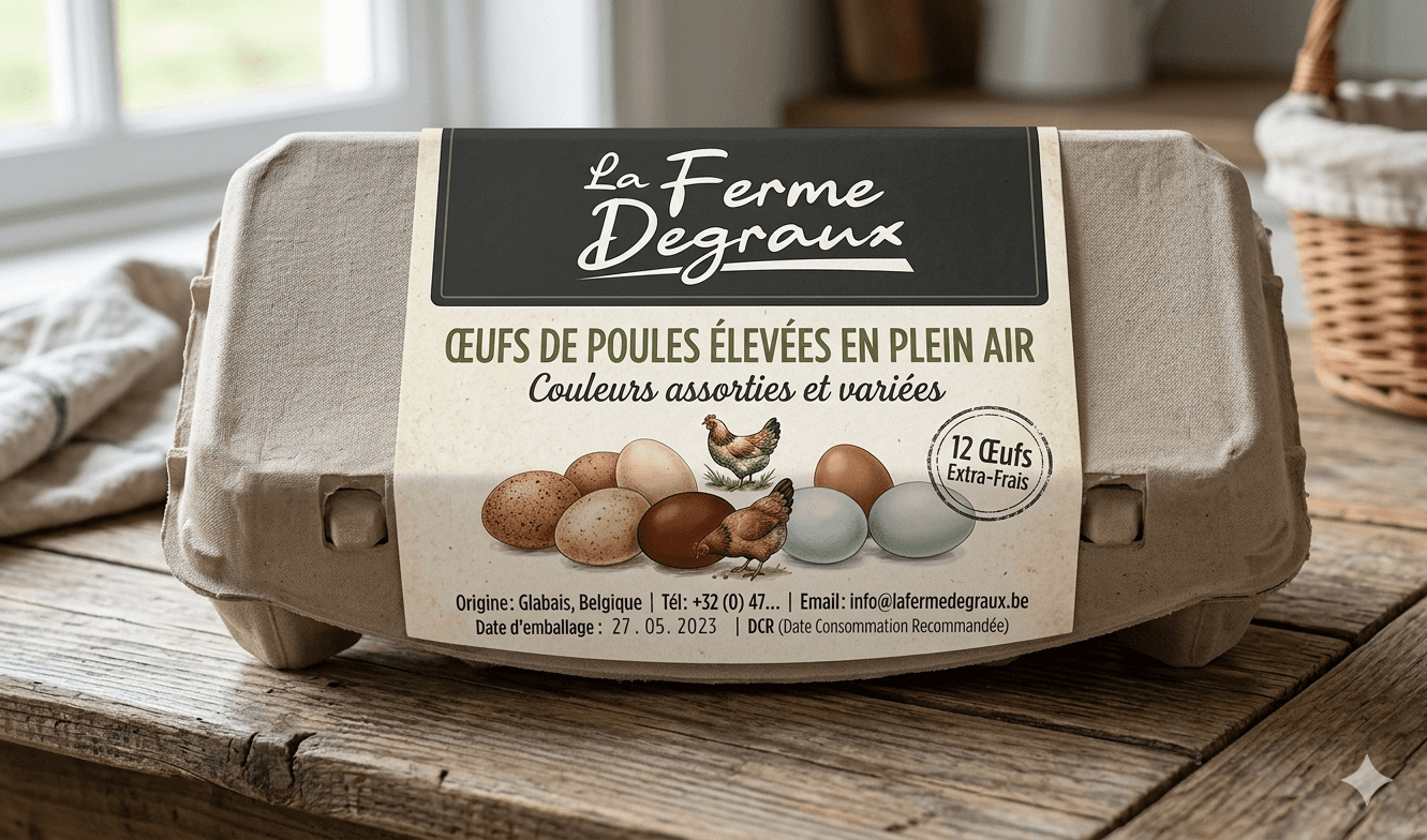 Oeufs de couleurs poules plein air